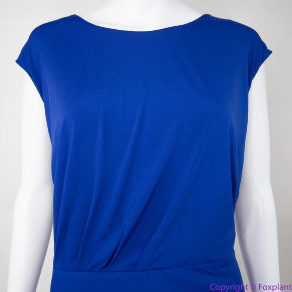 NEW Eloquii royal blue sleeveless ruched bodycon dress, size 22 - Picture 4 of 16